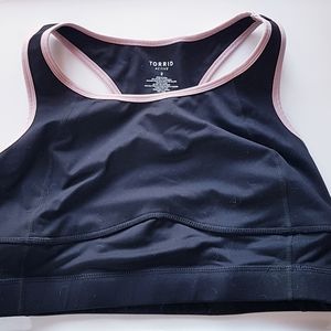 Black Torrid Active Bra with Pink Trim